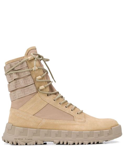 Versace combat boots coyote brown